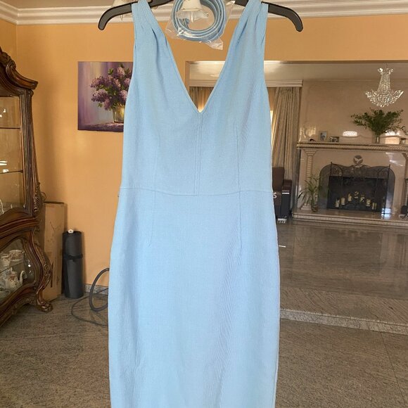 OSCAR De La RENTA Wool Pencil Sleeveless Dress in Pacific Blue $700!!!! - Picture 5 of 9